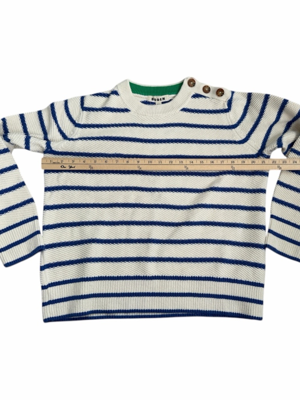 Boden Striped Cotton Sweater - Picture 6 of 8